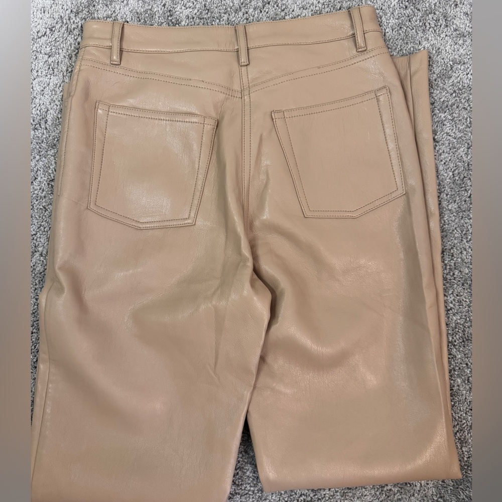 Wilfred Tan Faux buttery soft Vegan Leather Pants Size 4 - Picture 5 of 8